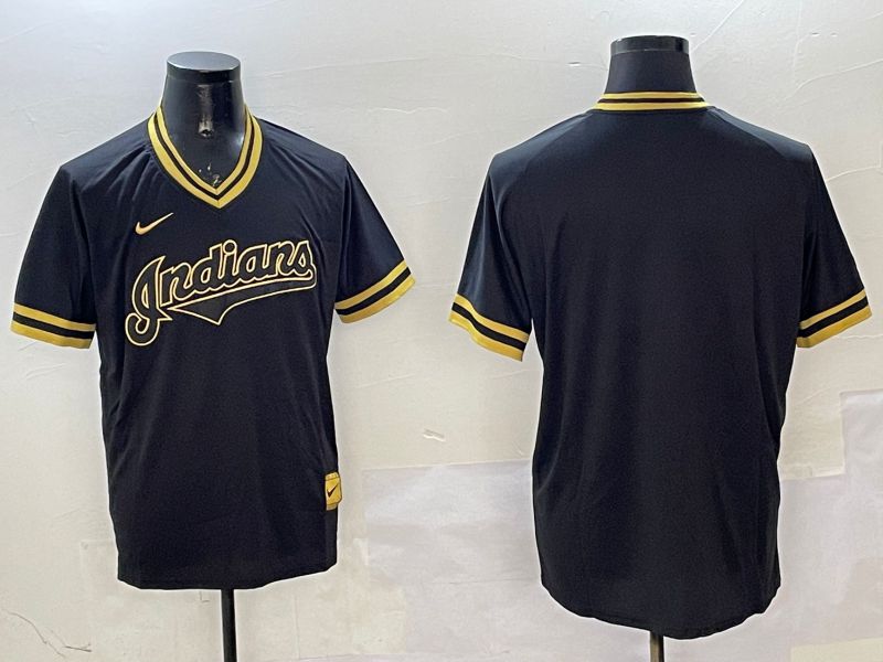 Men Cleveland Indians Blank Black Gold Game 2025 Nike MLB Jersey style 1->cleveland indians->MLB Jersey